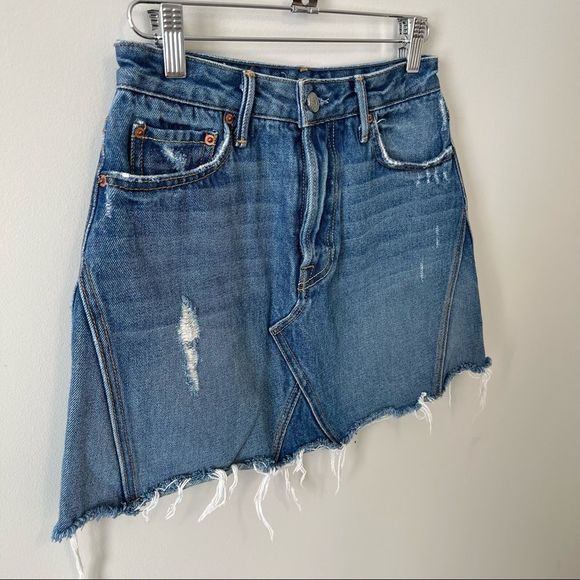GRLFRND Distressed Denim Mini Skirt  ‘Eva’ - Picture 6 of 12